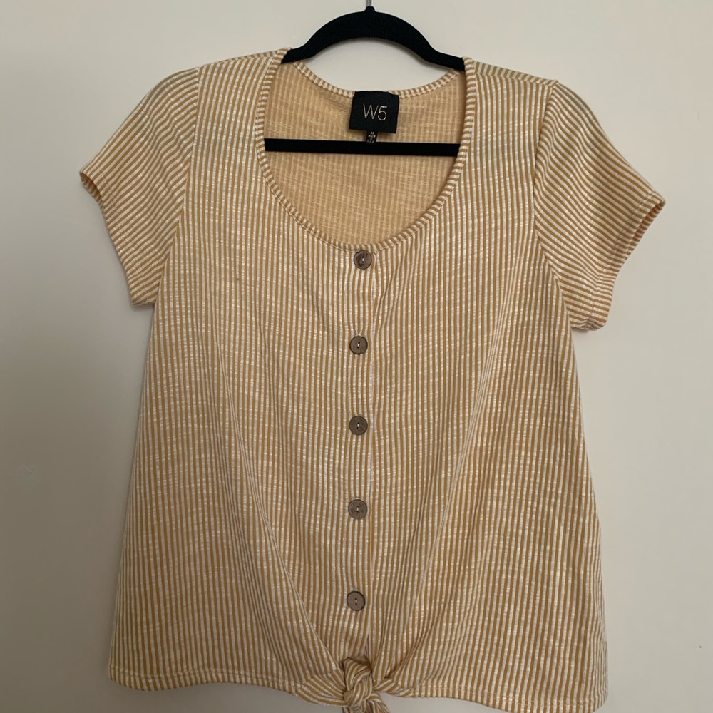 Anthropology W5 Tie Front Button Down Top